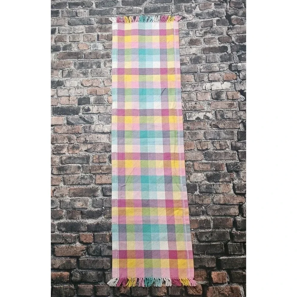 Pastel Checkered Runner 48 in x 13 in